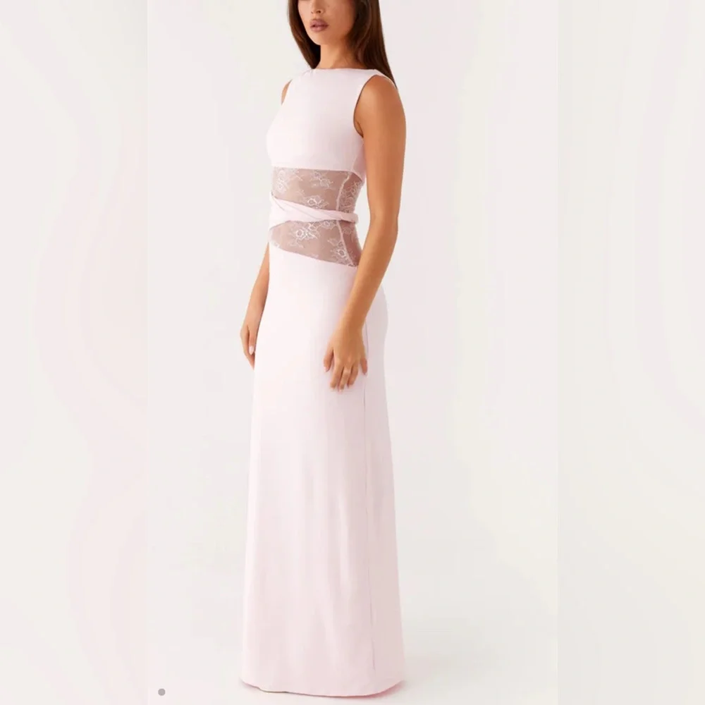 Peppermayo Blush Lace Panel Slip Dress - Picture 2 of 8